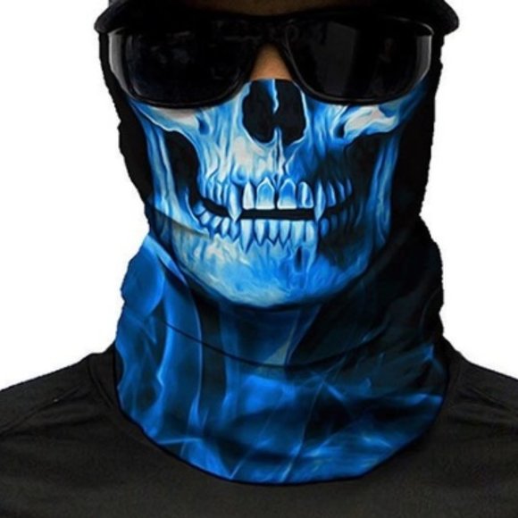 Blue Skull and Smoke facemask gator head-bandana - Picture 6 of 6
